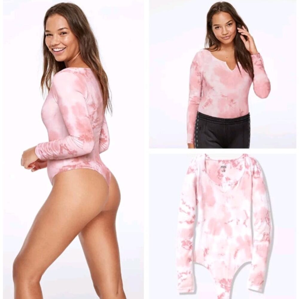 Victoria’s Secret PINK Tie Dye Bodysuit XS EUC Cottagecore Soft Girl Romantic